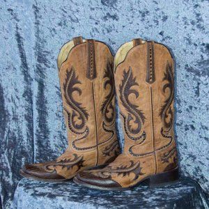 Corral Square Toe Cowboy Boot Brown & Tan 10